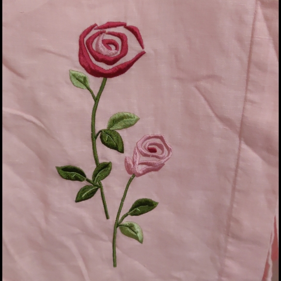 100% Irish linen sleeveless blouse, embroidery - Picture 2 of 5